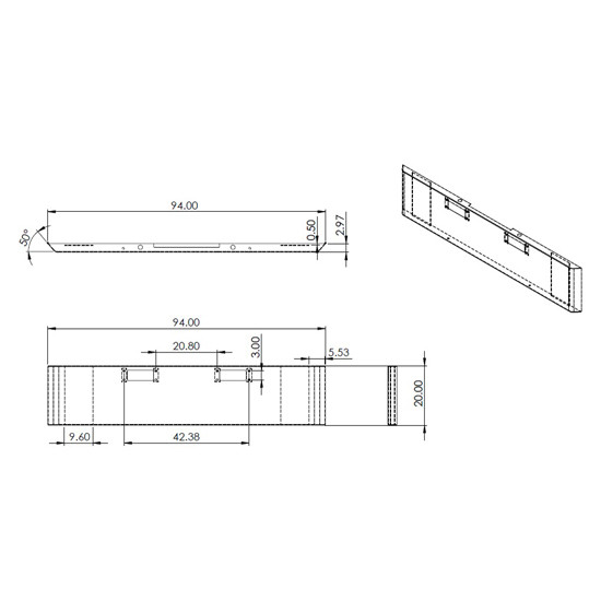 BESTfit 20 Inch Chrome Texas Bumper W/ Hand Formed Ends, Mounting & Tow Holes For Peterbilt 352, 359