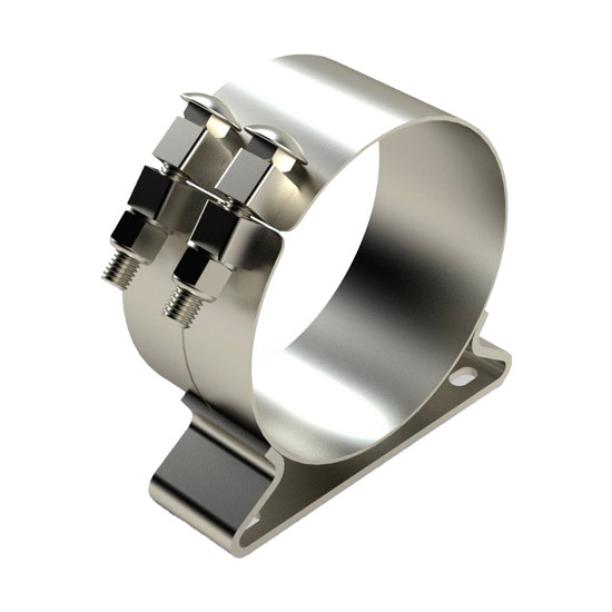 BESTfit Chrome Stainless Steel UB- Style Exhaust Clamp- 2 Bolt Bracket