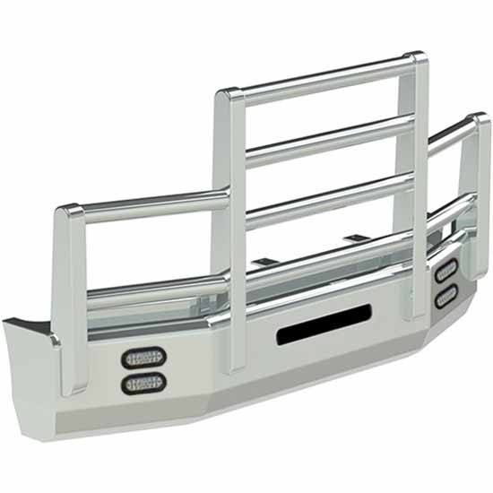 Kenworth T800 18 Inch Aero Horizontal 4 Post Grille Guard, Aluminum By Herd