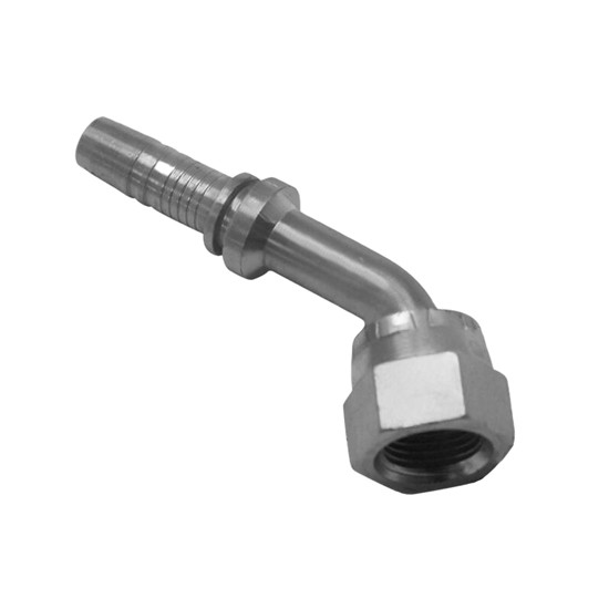 Uni-Crimp Hose Fitting, SAE 45 Female 45, 3/8 ID X 5/8 Inch - 18 X 2.86 Inch