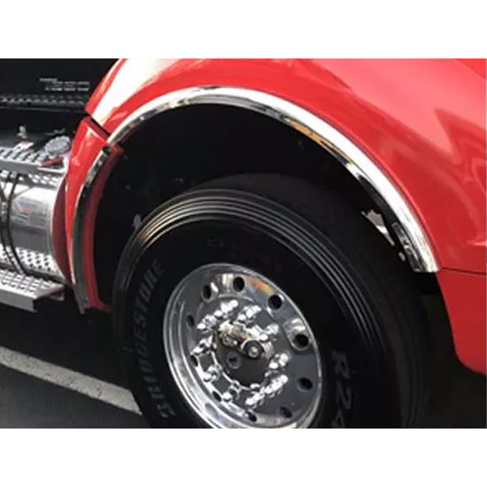 Stainless Steel Front Fender Outer Fenderette- 2 Piece For Kenworth W900B
