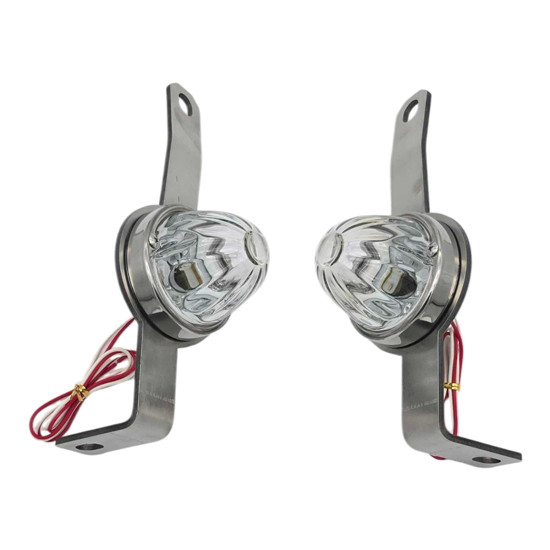 Stainless Steel Lower Bumper Support Bracket W/ 1 Watermelon Light Hole For Kenworth W900 W/ 18 Inch Bumper