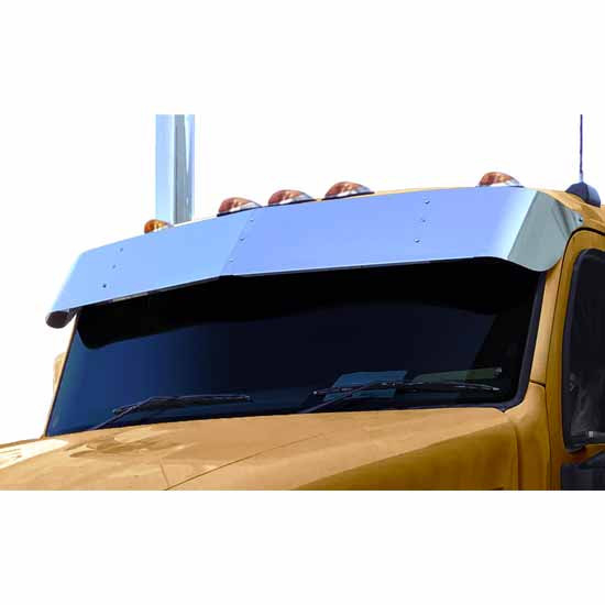14.5 Inch Blank Stainless Steel Drop Visor- Blind Mount For Kenworth T680/T880