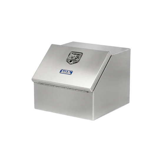 22 X 18 X 22 Inch Smooth Aluminum Boot Box W/ Single Drop Down Lid & Stainless Steel T-Handle