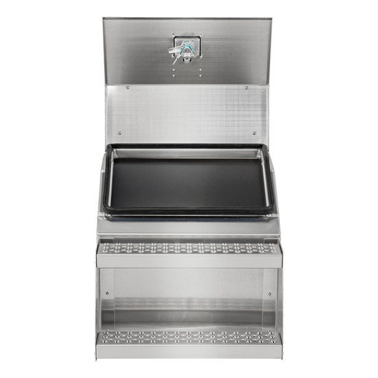 Smooth Aluminum Big Mouth Step Box W/ Smooth Stainless Steel Lid- 24 X 24 X 29.13 Inch