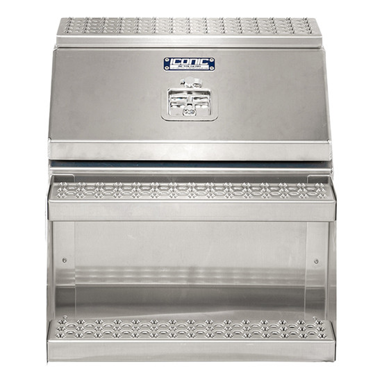 Smooth Aluminum Big Mouth Step Box W/ Smooth Stainless Steel Lid- 24 X 24 X 29.13 Inch