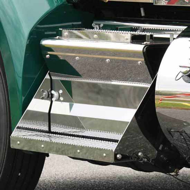 Stainless Steel Battery Box Cover With Top Step 34 Inch -  Driver Side For Kenworth T680 & T880