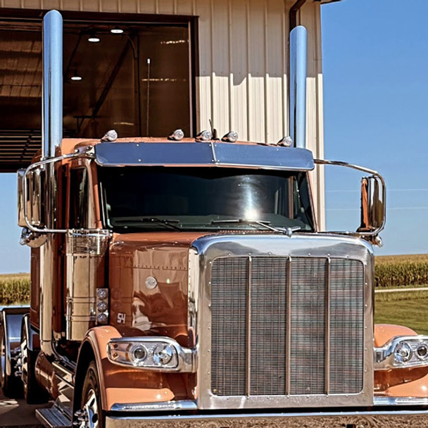 9.5 Inch Stainless Steel Drop Visor For Kenworth & Peterbilt