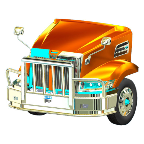 Aluminum 2 Post Grizzly Moose Bumper Guard W/ Boxed Vertical Uprights, Vertical Bullet Shaped Grille Bars & Center Tow Pins For Western Star 5700XE W/ 1700 Inch High Capacity Radiator