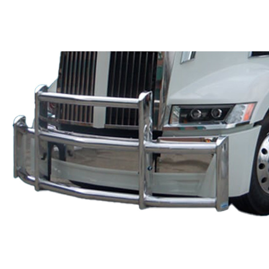 Aluminum 4 Post Brush Guard W/ Vertical Uprights & Lockable Cam Style Latches For Western Star 5700XE
