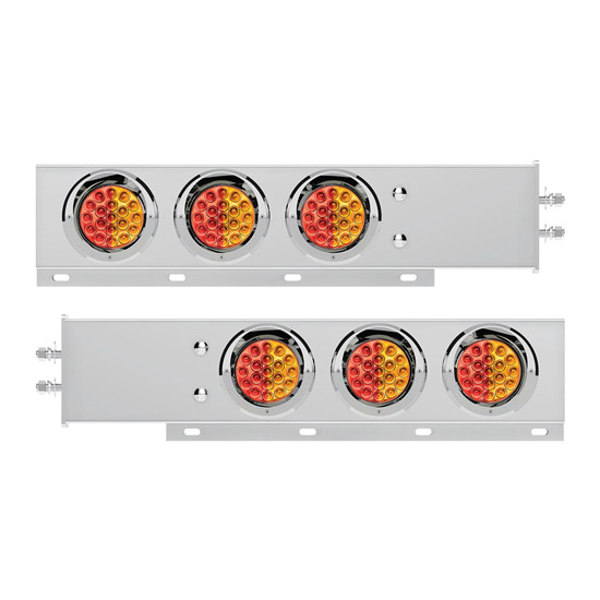 2" Bolt Pattern SS Spring Loaded Light Bar With 6X Double Fury 19 LED Lights & Visors