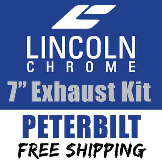 Lincoln Chrome 7-5 Exhaust Kit W/ Top Stacks & OE Style Elbows For Peterbilt 378, 379, 389 Glider
