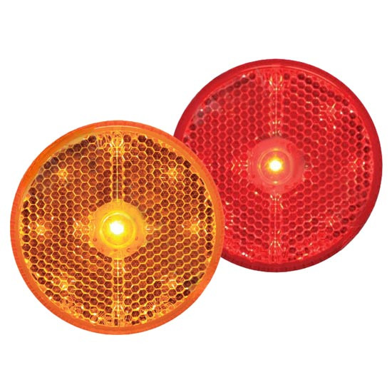 2.5 Inch Round 7 Diode Reflex Marker Light, Grommet Mount