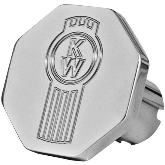 Chrome Octagon Dash Knob With Engraved Logo For Kenworth
