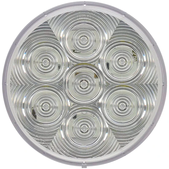 4 Inch Round 7 Diode Back Up Light- White LED/ Clear Lens