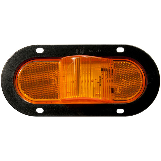 Oval Dual Function Mid Turn Auxiliary Light W/ Reflective Housing- Amber LED/ Amber Lens