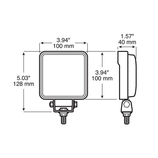 Low Profile Square LED Work Light- 1350 Lumen