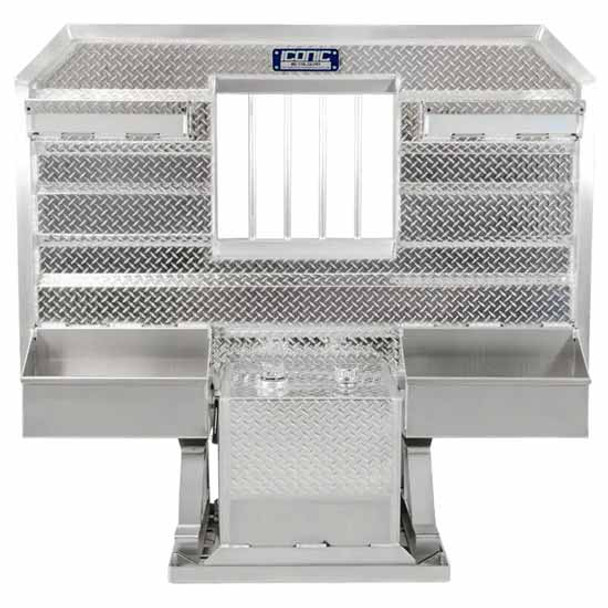 68 X 76 Inch Diamond Plate Aluminum Cab Rack W/ Hydraulic Tank