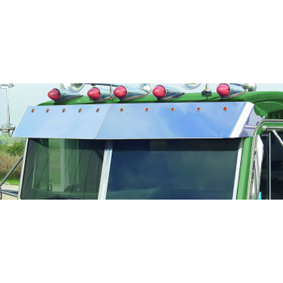 Roadworks Blind Mount Multifit Visor With Amber LEDS / Amber Lens For Peterbilt 1988 - 2005