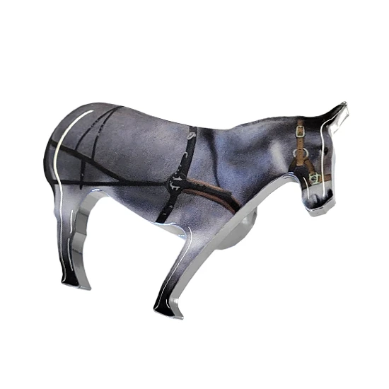 Chrome Aluminum Donkey Shape Printed Knob