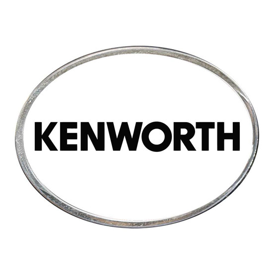 White Oval Belt Buckle W/ Kenworth Logo