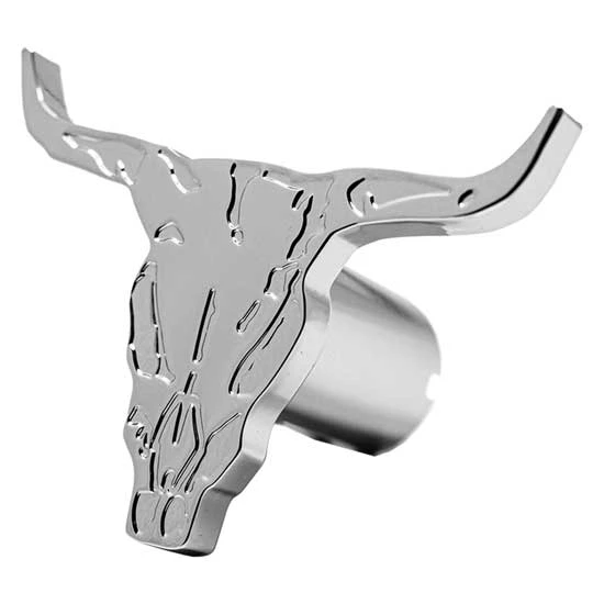 Chrome Bullhead Logo Shape Knob