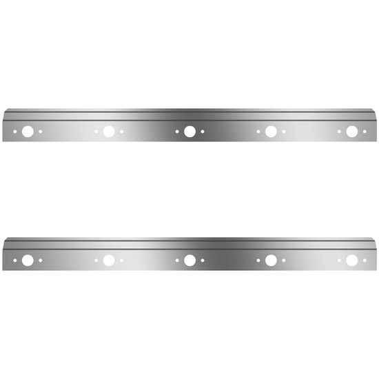 60 Inch Stainless Steel Fuel Tank Fairing W/ 10 P1 Light Holes For Kenworth T800, W900B, W900L, Aerocab
