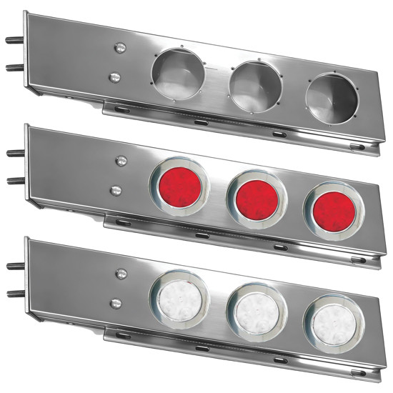 Turnpike Truck Trim Stainless Steel Angled Spring Loaded Rear Light Bars