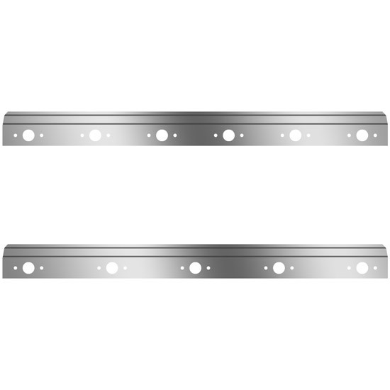 60/ 72.5 Inch Stainless Steel Fuel Tank Fairings W/ 11 P1 Light Holes For Kenworth T800, W900