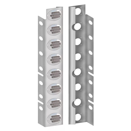 Stainless Steel Front Air Cleaner Light Panel W/ 16 G2 Light Holes For Peterbilt 379