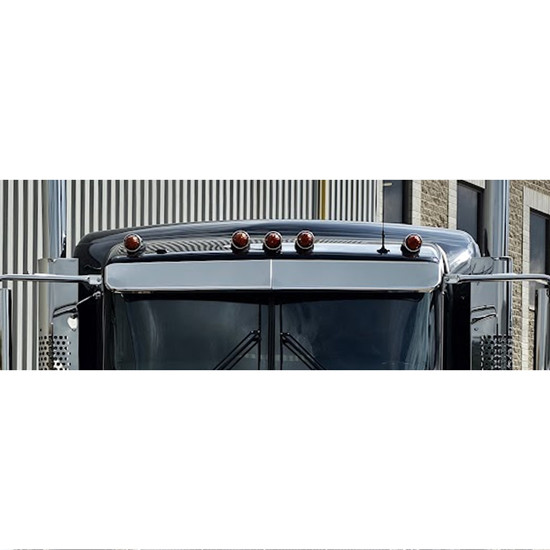 12 Gauge Customs 7.5 Inch Stainless Steel Slammed Glass Visor For Kenworth Aerocab