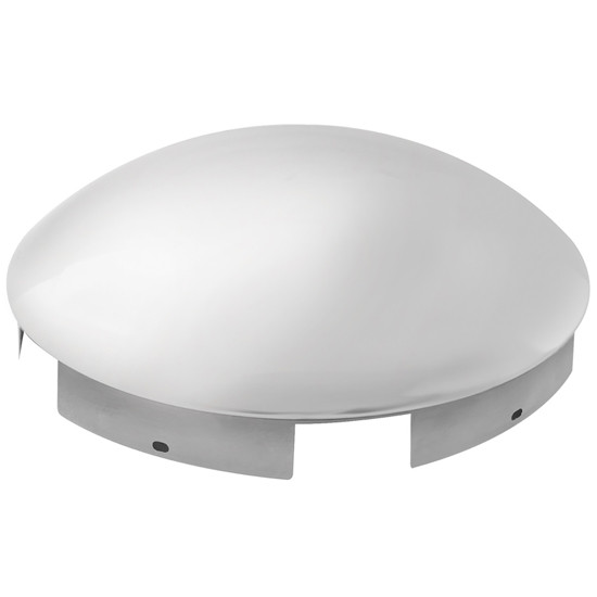Chrome Plated Steel Front Hub Cap W/ 1 Inch Lip, 6 Uneven Notches & Clips