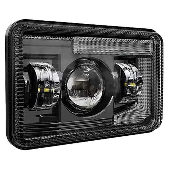 4 X 6 Inch Projector Headlight W/ Black Housing- Heated