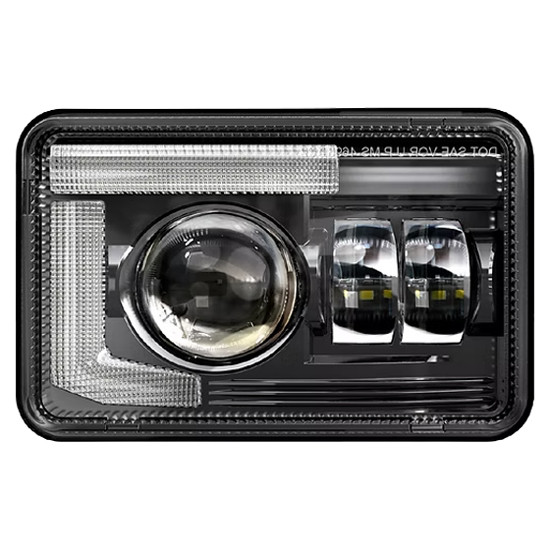 4 X 6 Inch Projector Headlight W/ Black Housing- Heated