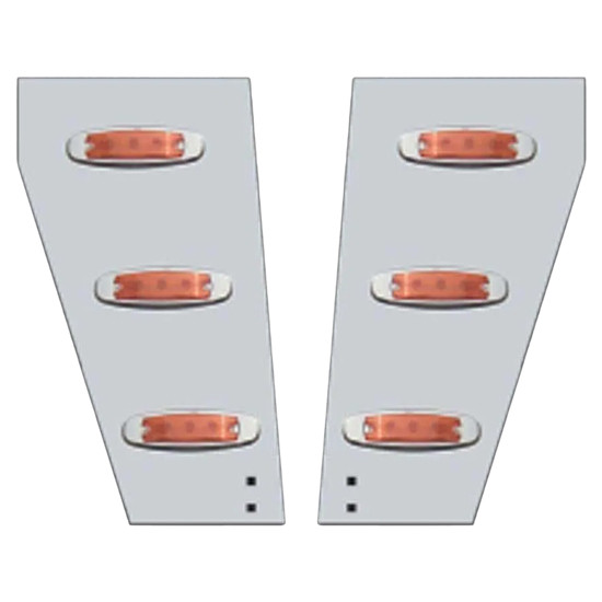 Roadworks Stainless Steel Cowl Extension Panels For Peterbilt 359