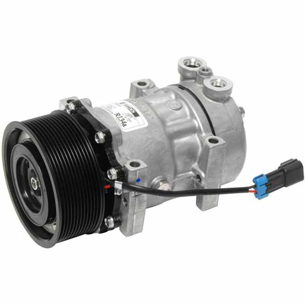 BESTfit Sanden 4370 AC Compressor With 126MM 12 Groove Clutch, Serpentine Belt For Kenworth T600, T800, W900