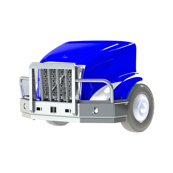 Aluminum Grizzly 2 Post Boxed Moose Bumper Guard W/ Bullet Vertical Bars For Volvo VNR 2024 & Newer