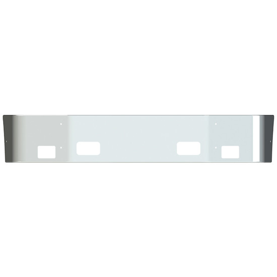 20 Inch Chrome Set Back Axle Bumper W/ Square Fog Light & Tow Holes For Peterbilt 387 SBA