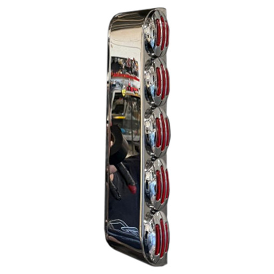 Stainless Steel Air Cleaner Light Panel W/ 10 M3 Light Holes For Kenworth T880, W990 & Peterbilt 579