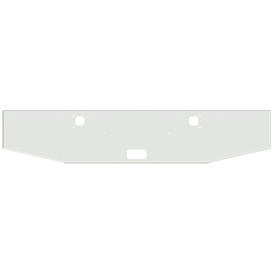 20 Inch Chrome Mitered End Roadrunner Bumper W/ 2 Inch Taper, Step & Tow Holes For Kenworth W900B/L