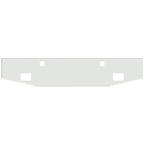 20 Inch Chrome American Eagle Boxed End Bumper W/ 2 Inch Taper, Square Fog Light & Tow Holes For Kenworth W900B/L