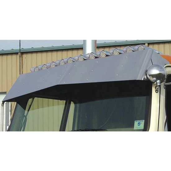 Roadworks Stainless Steel Visor For Western Star 4900 Series W/ Cab Mounted Mirrors