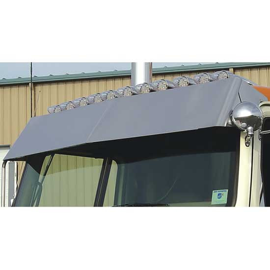 Roadworks Stainless Steel Visor- Blind Mount For Western Star 4900 Series W/ Door Mounted Mirrors