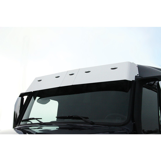 Roadworks 14 Inch Stainless Steel Blind Mount Drop Visor For Volvo VNL Gen I W/ Low Roof