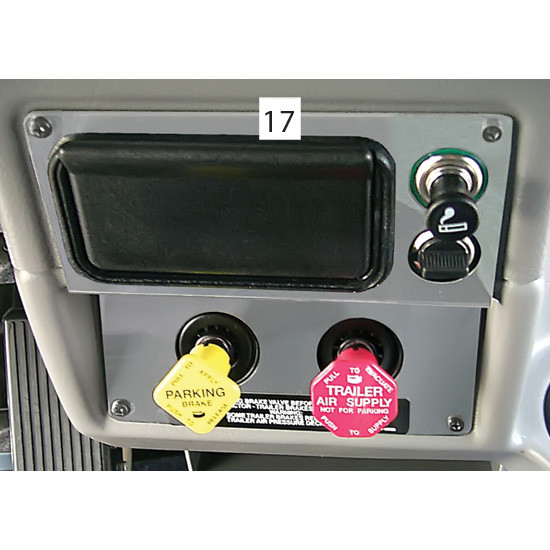 RoadWorks Stainless Steel Air Valve & Ash Tray Surround Trim For Peterbilt