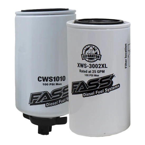 FASS Drop- In Series Fuel System Filter Pack W/ 1 Extreme Water Separator Filters & 1 Coalescing Water Separator