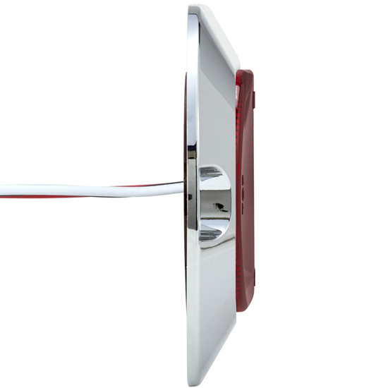 6 Inch Oval Stop/Turn/Tail Surface Mount LED Light W/ Chrome Housing- Red LED/ Red Lens