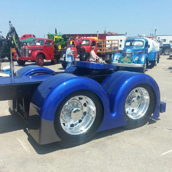 Fiberglass Project One Double Hump Fender Set 38 Inch Drop W/ 5.5 Inch Lip For 52 & 54 Inch Axle Spread