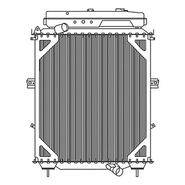 BESTfit Copper Brass Radiator With Surge Tank For Kenworth T600 Aerocab, T600B, T800, T800 W/ Curved Glass