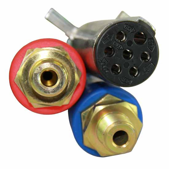 15 Ft 3-In-1 ABS 7 Way Trailer Cord & Hoses With Spiral Wrap by TPHD